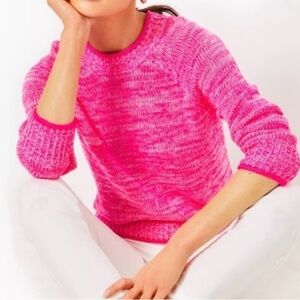 NWT Lilly Pulitzer Debra Vibrant Pink Crew Neck Sweater